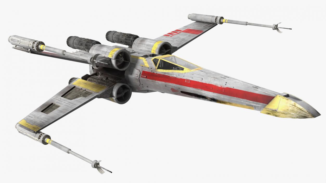 3D X-Wing Starfighter Spacecraft Rigged