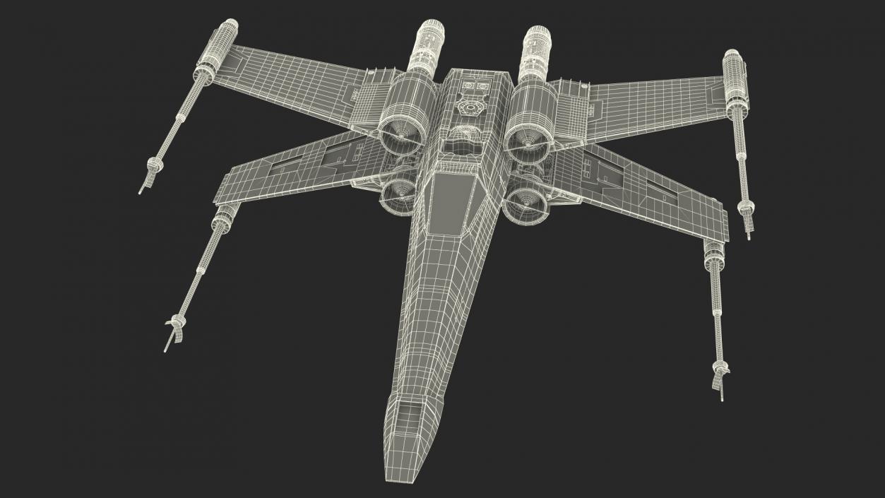 3D X-Wing Starfighter Spacecraft Rigged