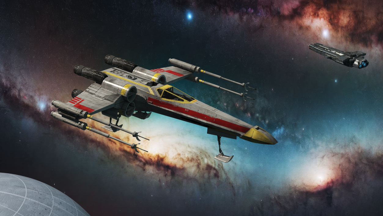 3D X-Wing Starfighter Spacecraft Rigged