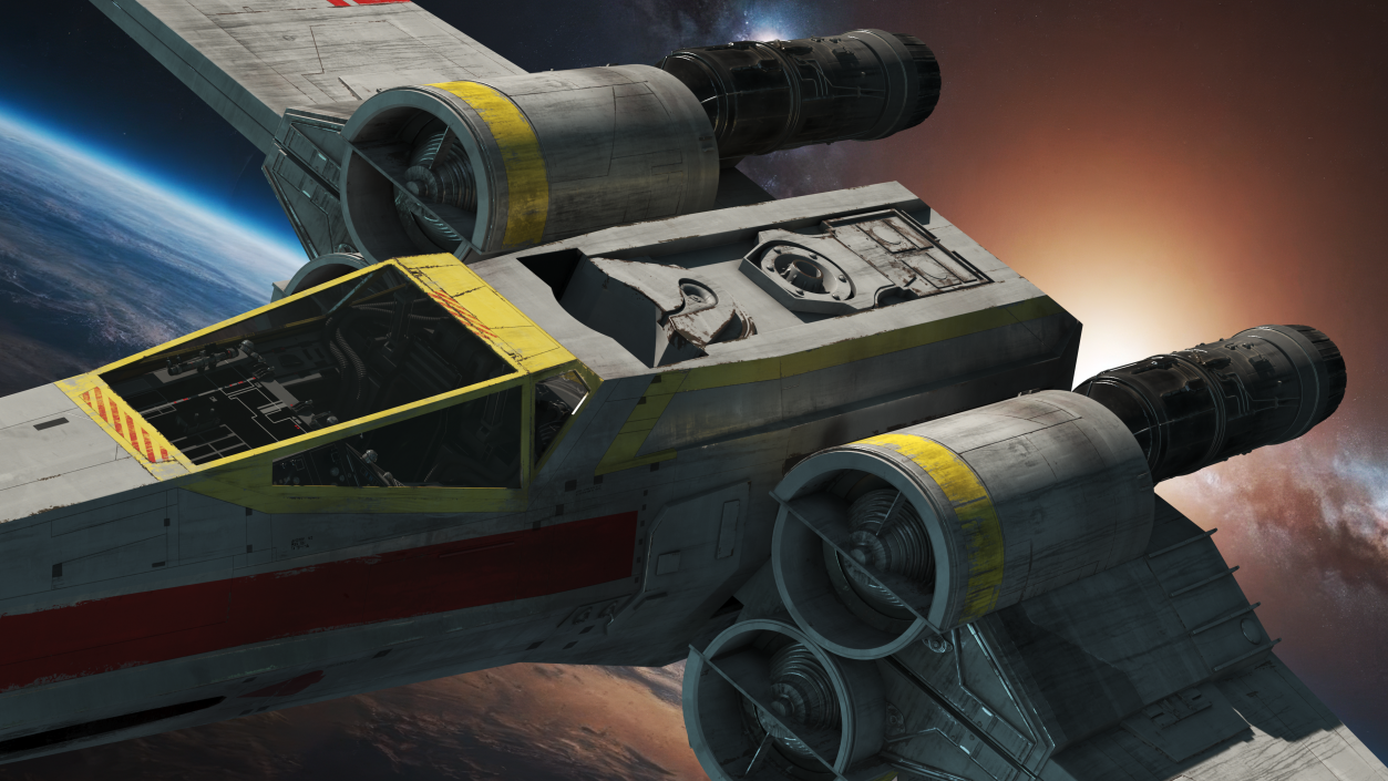 3D X-Wing Starfighter Spacecraft Rigged