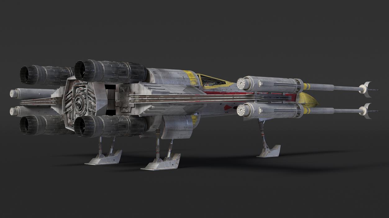 3D X-Wing Starfighter Spacecraft Rigged