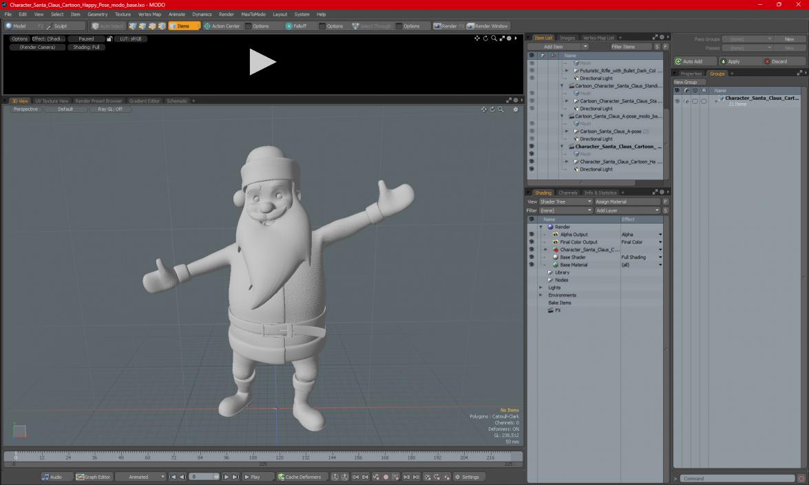 3D model Character Santa Claus Cartoon Happy Pose