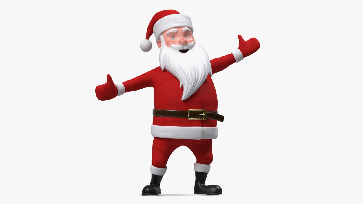 3D model Character Santa Claus Cartoon Happy Pose