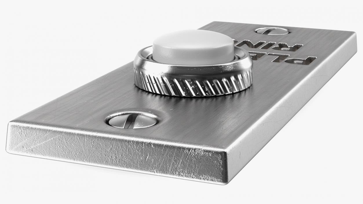 3D model Rectangular Bell Button Silver