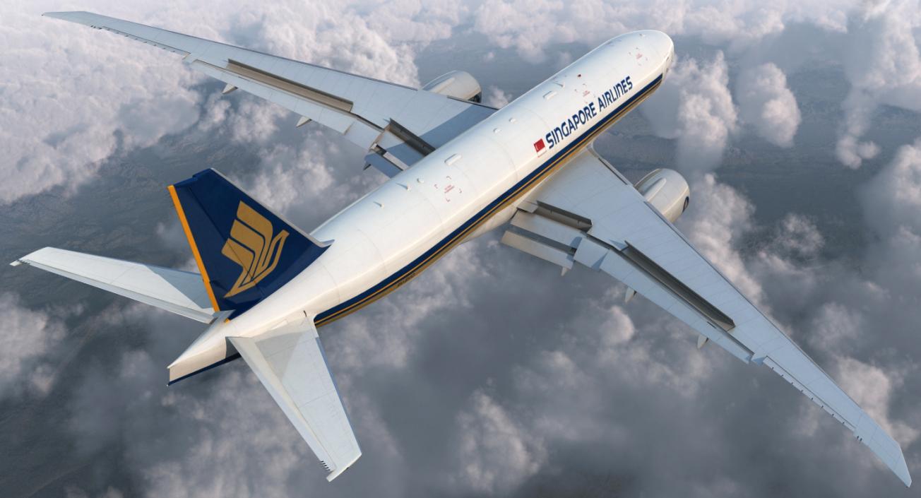 3D Boeing 777 Freighter Singapore Airlines Rigged