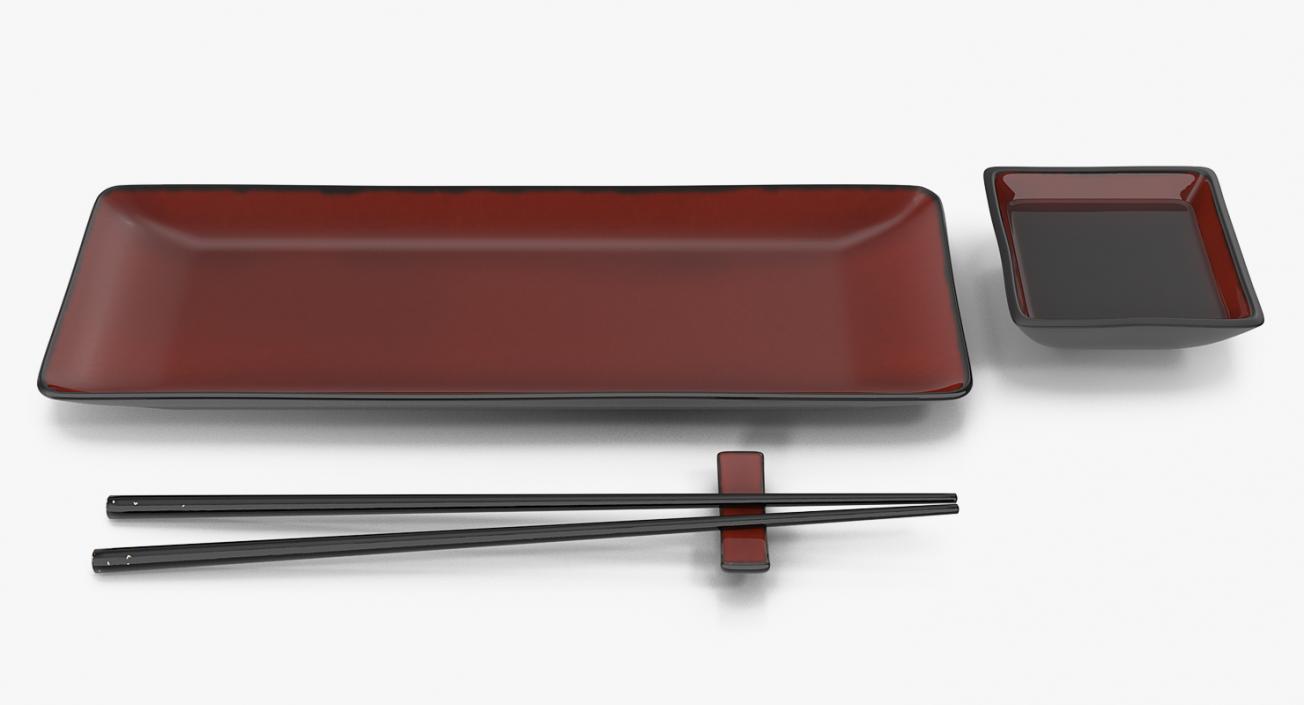 3D model Sushi Plate Set