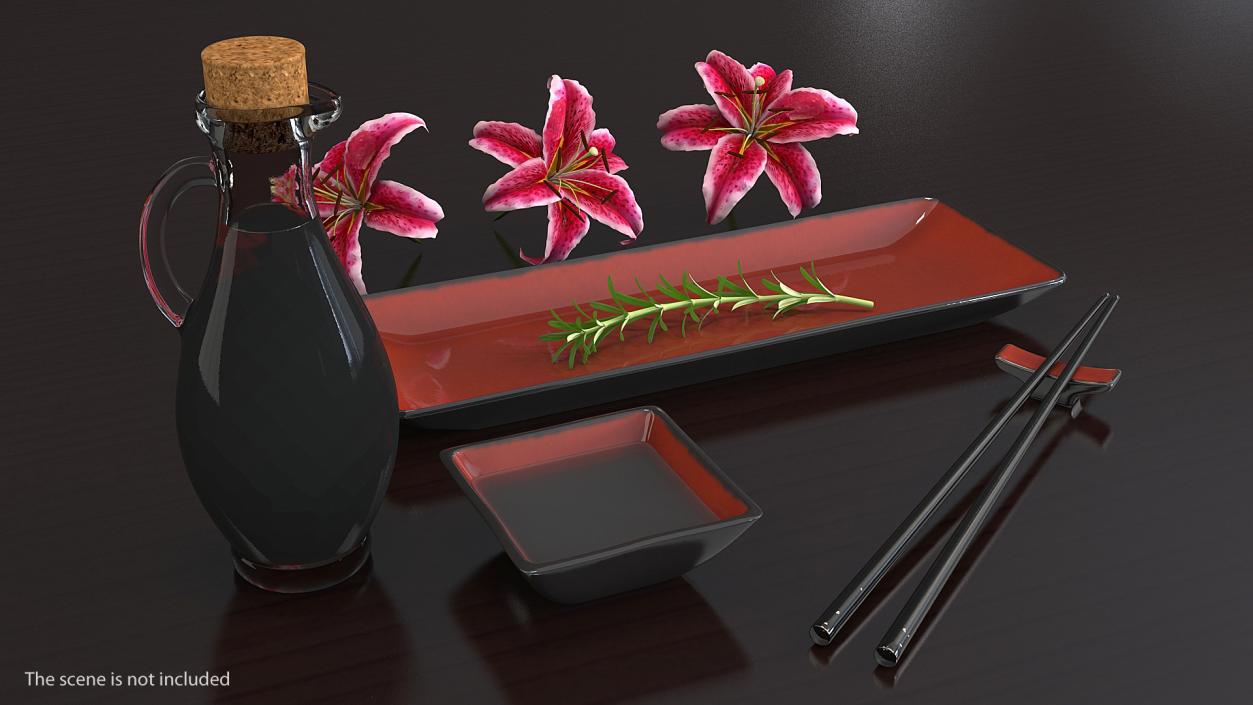 3D model Sushi Plate Set