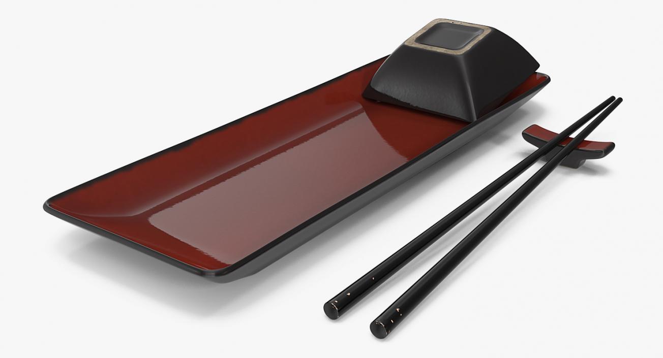 3D model Sushi Plate Set