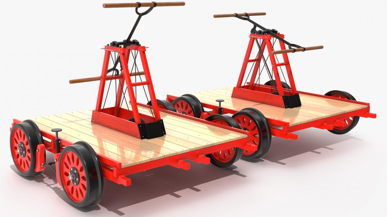 Railway Handcar Rigged 3D