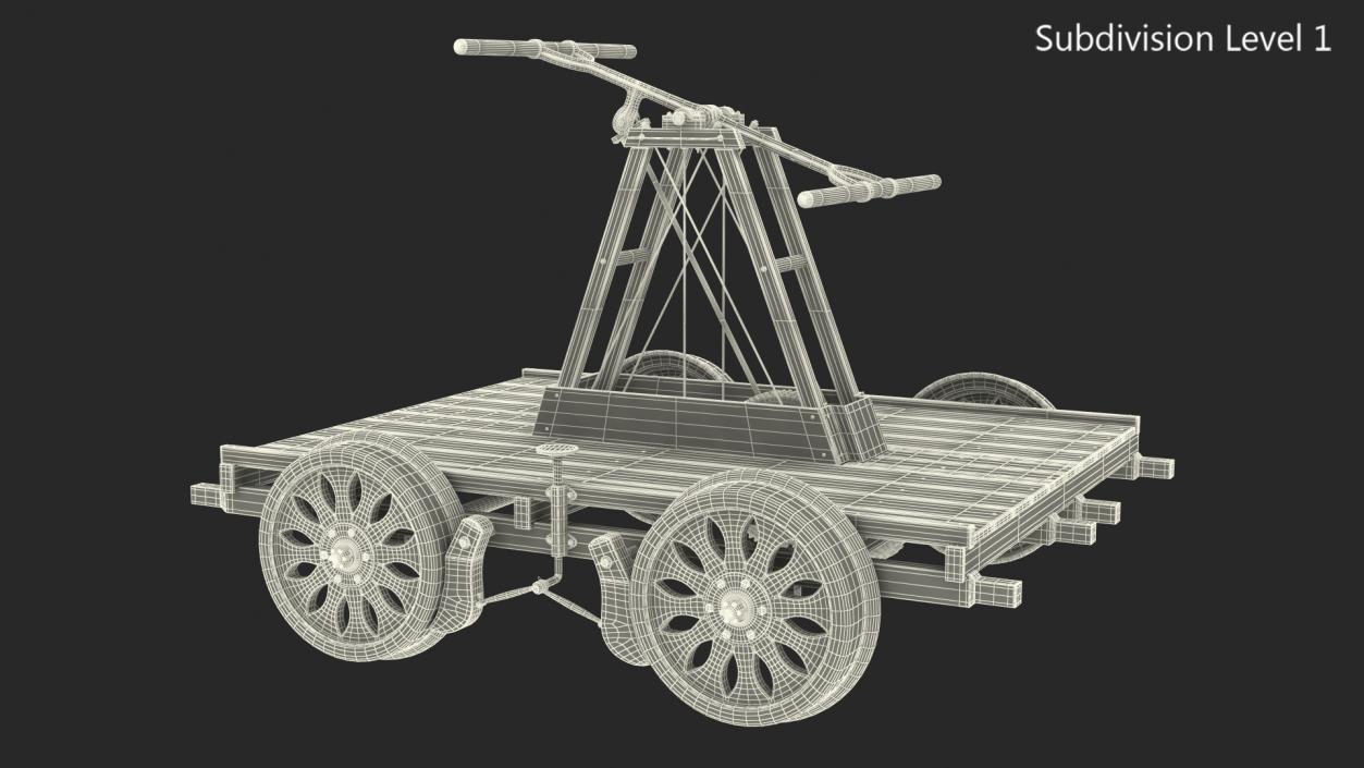 Railway Handcar Rigged 3D