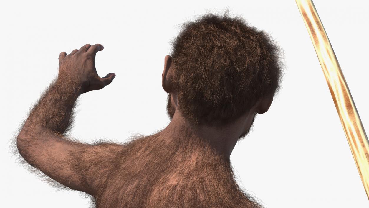 Homo Habilis with Spear Fur 3D