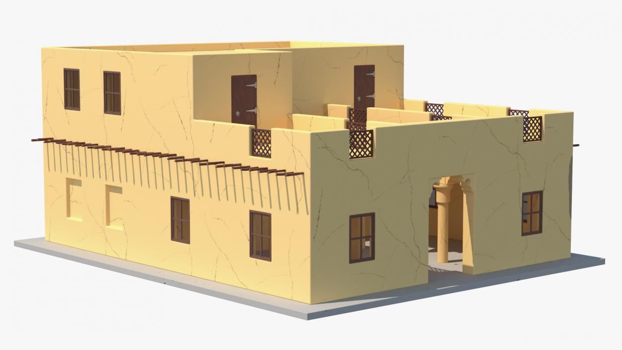 Cartoon Middle Eastern Adobe House 3D model