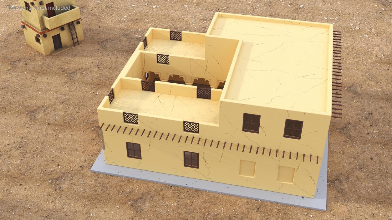 Cartoon Middle Eastern Adobe House 3D model