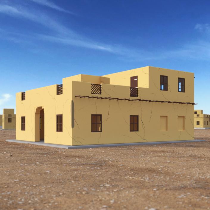 Cartoon Middle Eastern Adobe House 3D model