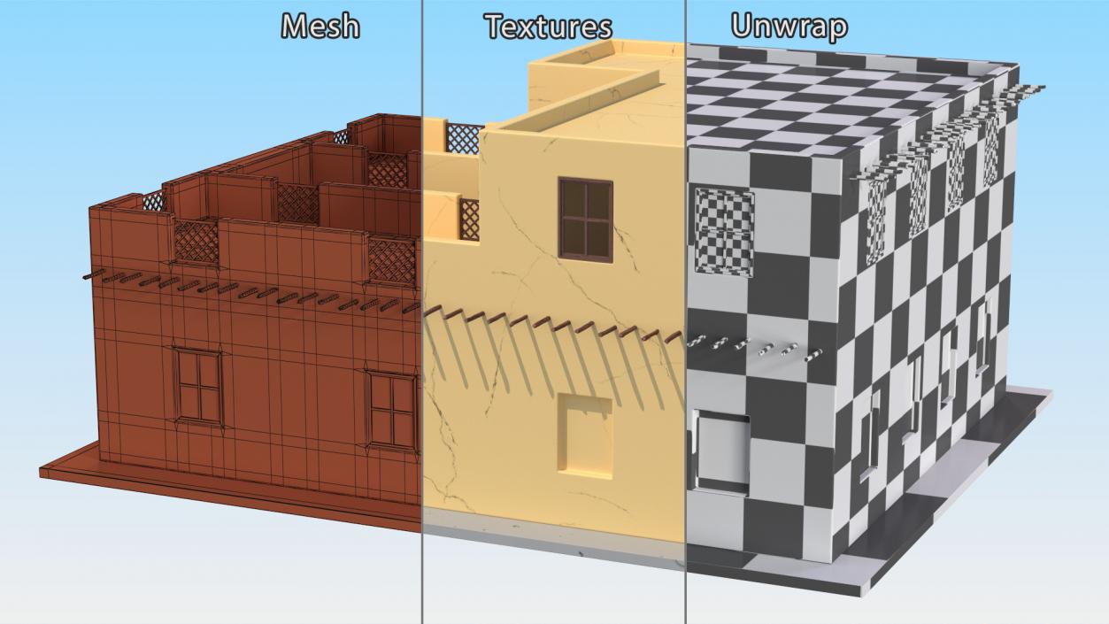 Cartoon Middle Eastern Adobe House 3D model