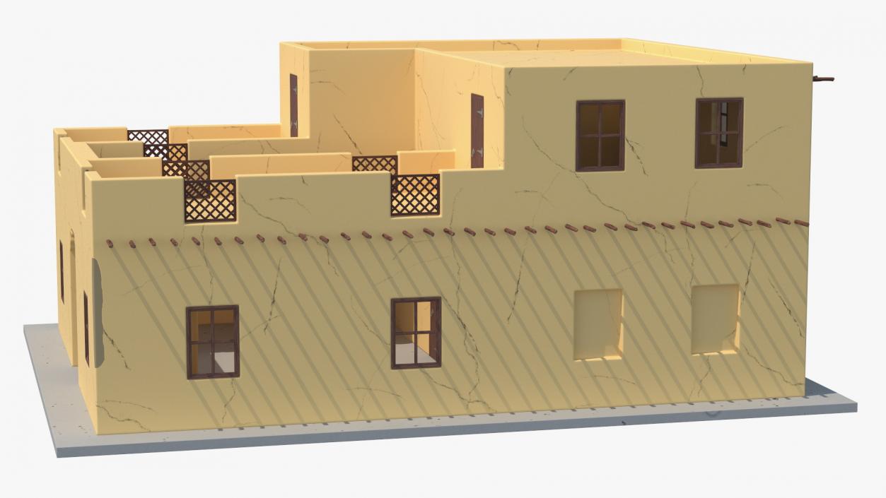 Cartoon Middle Eastern Adobe House 3D model