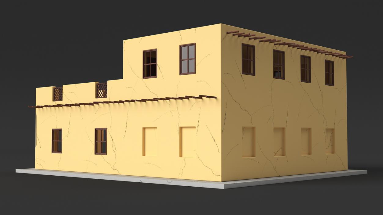 Cartoon Middle Eastern Adobe House 3D model