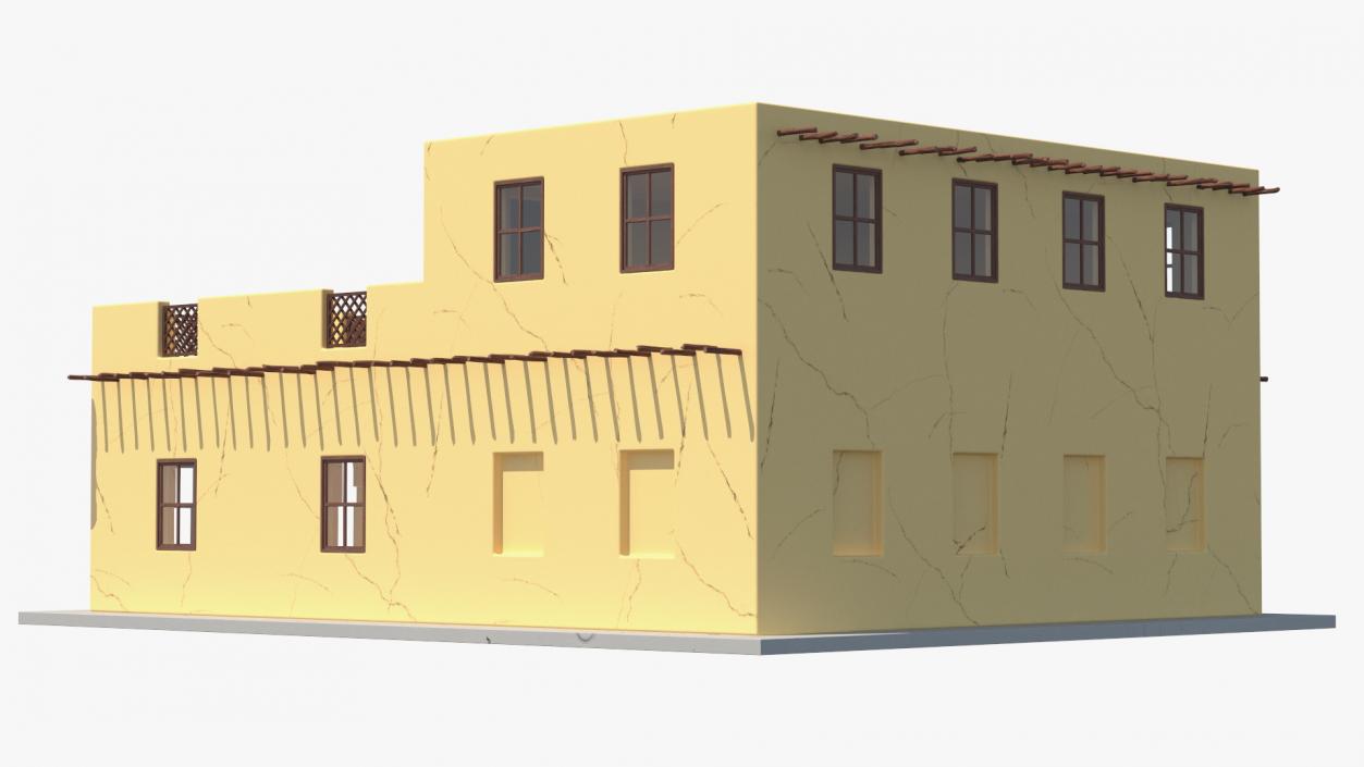 Cartoon Middle Eastern Adobe House 3D model