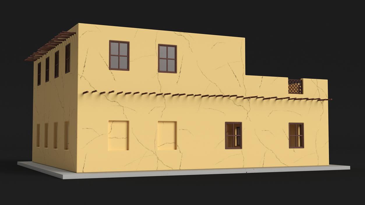 Cartoon Middle Eastern Adobe House 3D model