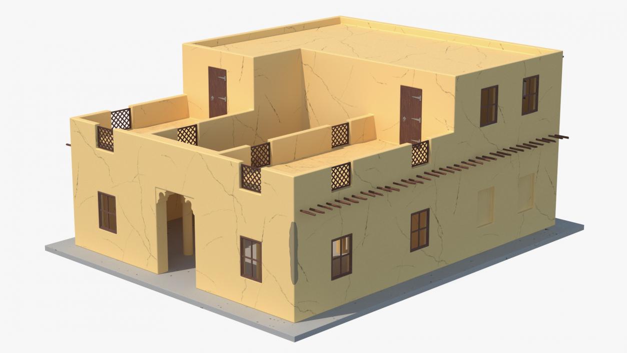 Cartoon Middle Eastern Adobe House 3D model