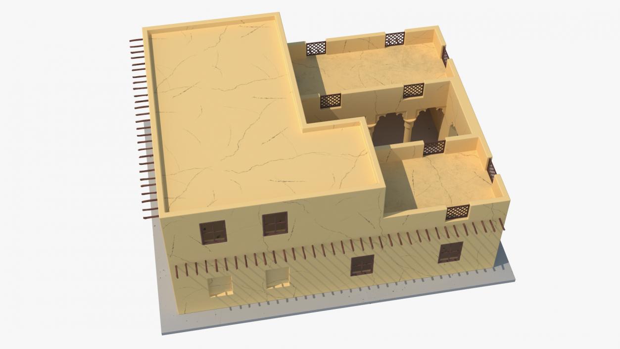 Cartoon Middle Eastern Adobe House 3D model