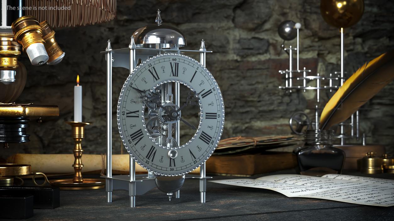 3D Mechanical Skeleton Table Clock