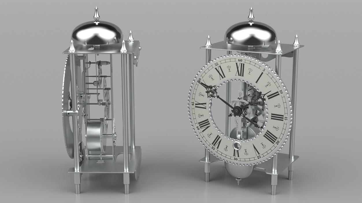 3D Mechanical Skeleton Table Clock