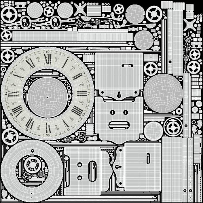 3D Mechanical Skeleton Table Clock