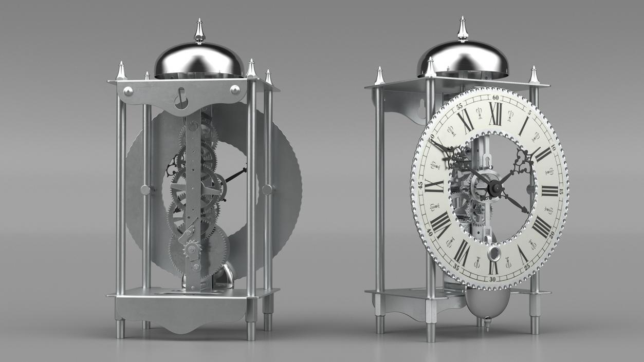 3D Mechanical Skeleton Table Clock