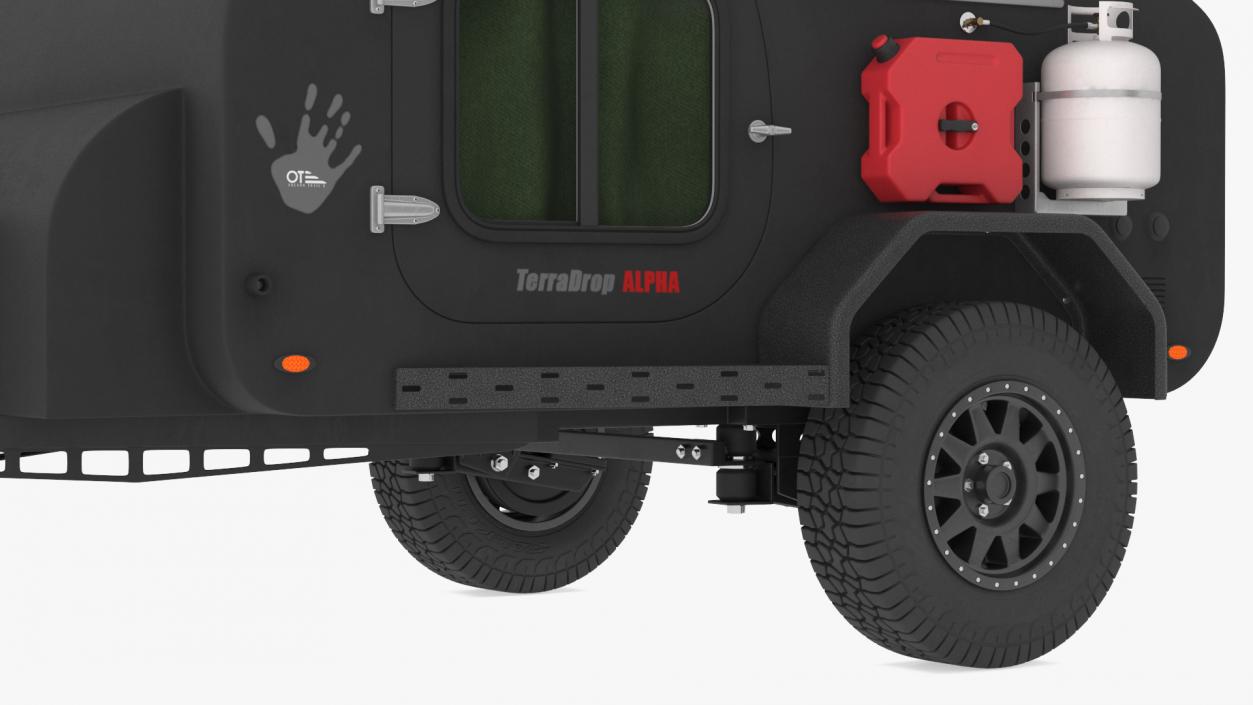 Black Trailer Teardrop Lights On 2 3D model