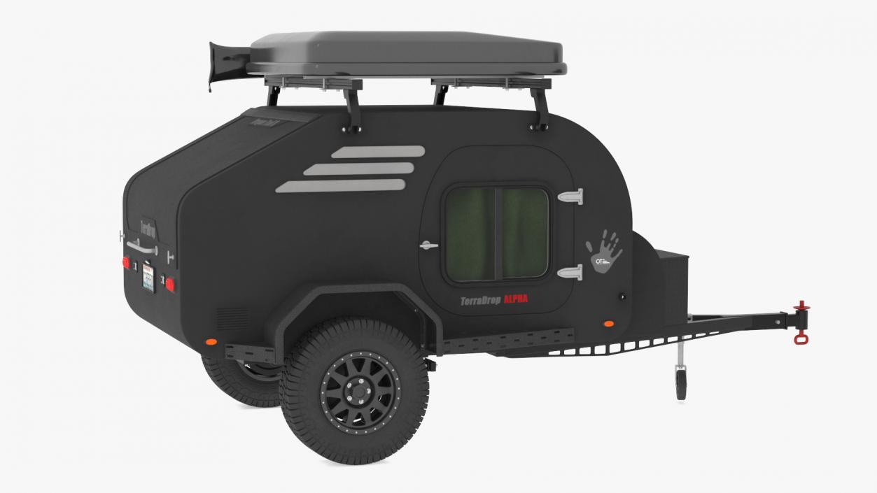 Black Trailer Teardrop Lights On 2 3D model