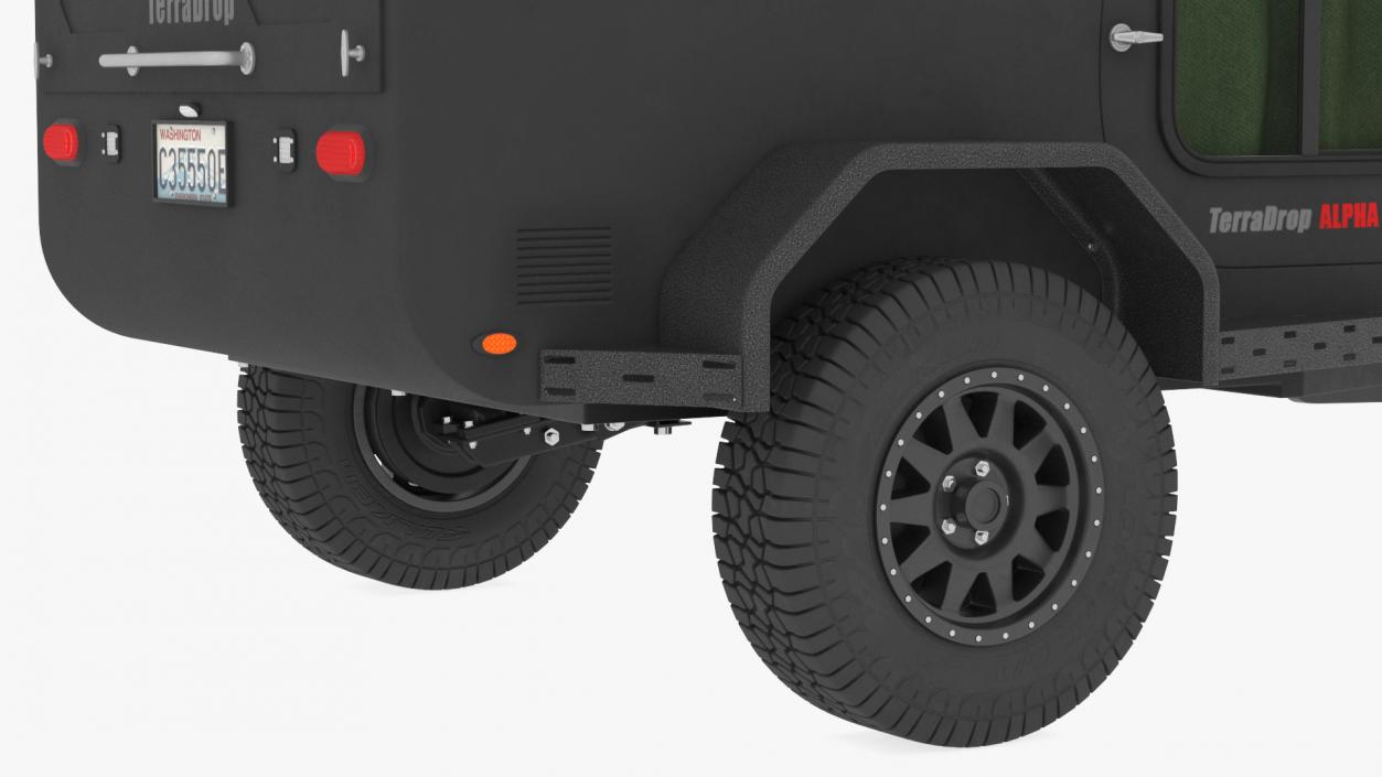 Black Trailer Teardrop Lights On 2 3D model