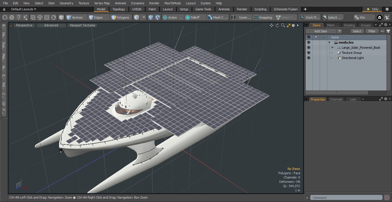 Large Solar Powered Boat 3D model