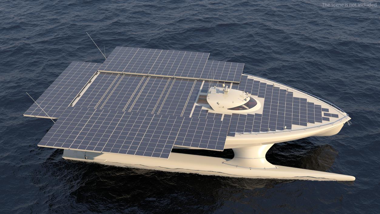 Large Solar Powered Boat 3D model