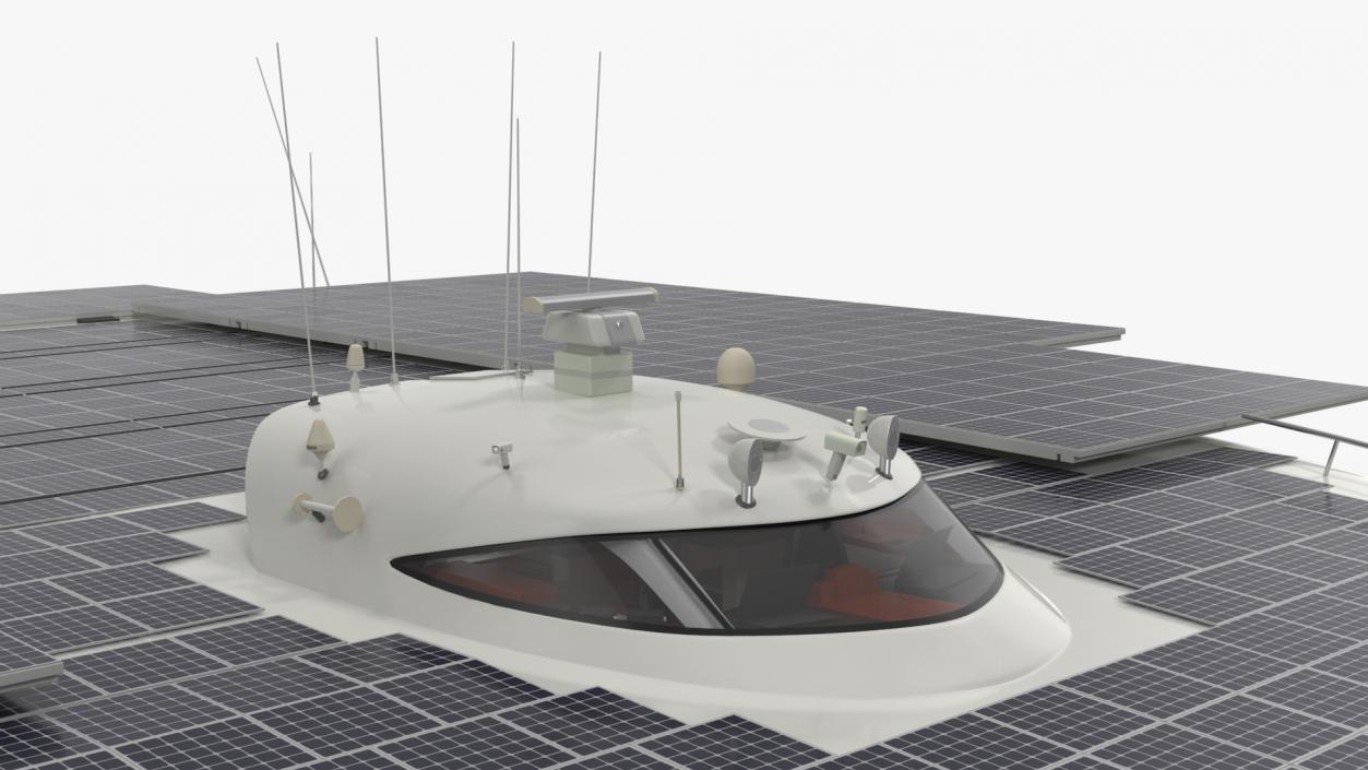 Large Solar Powered Boat 3D model