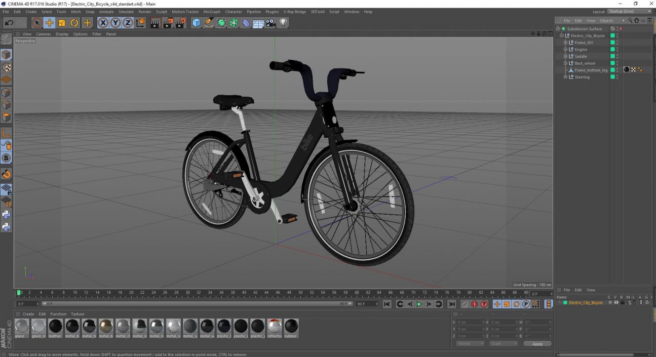 3D Electric City Bicycle