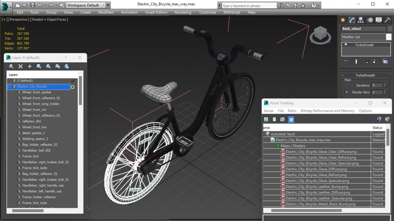 3D Electric City Bicycle