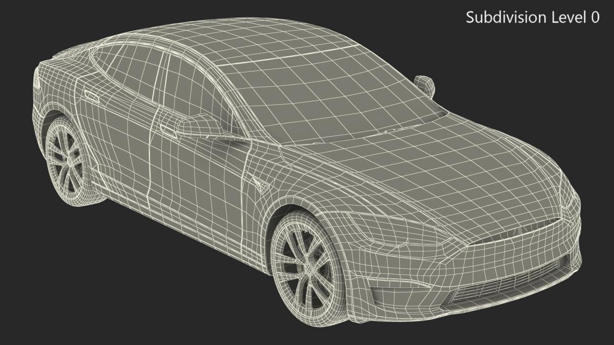 3D Electric Liftback Sedan model