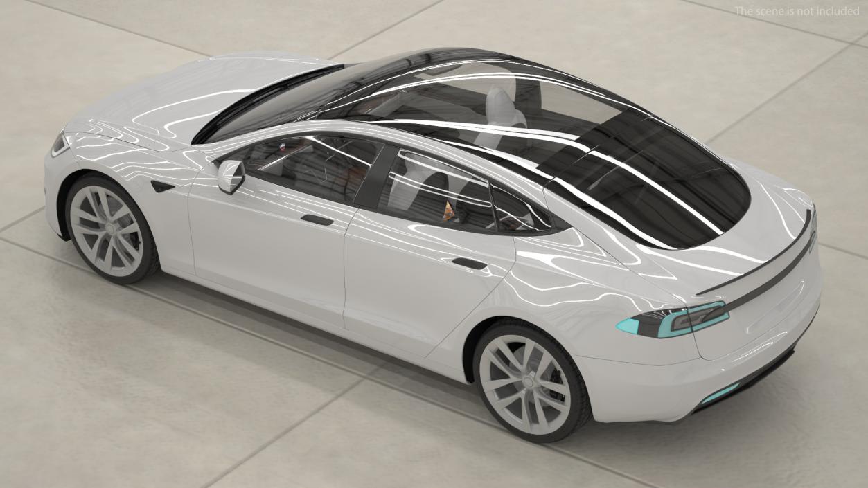 3D Electric Liftback Sedan model