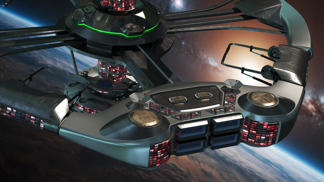 Futuristic Space Station Concept 3D