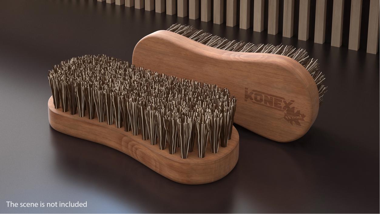 Konex Nylon Fiber Cleaning Brush Dark Wood 3D