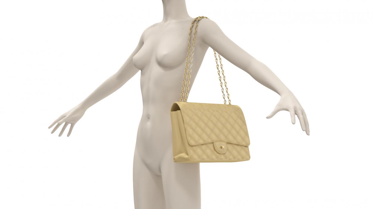 3D Leather Classic Womens Handbag on Mannequin model