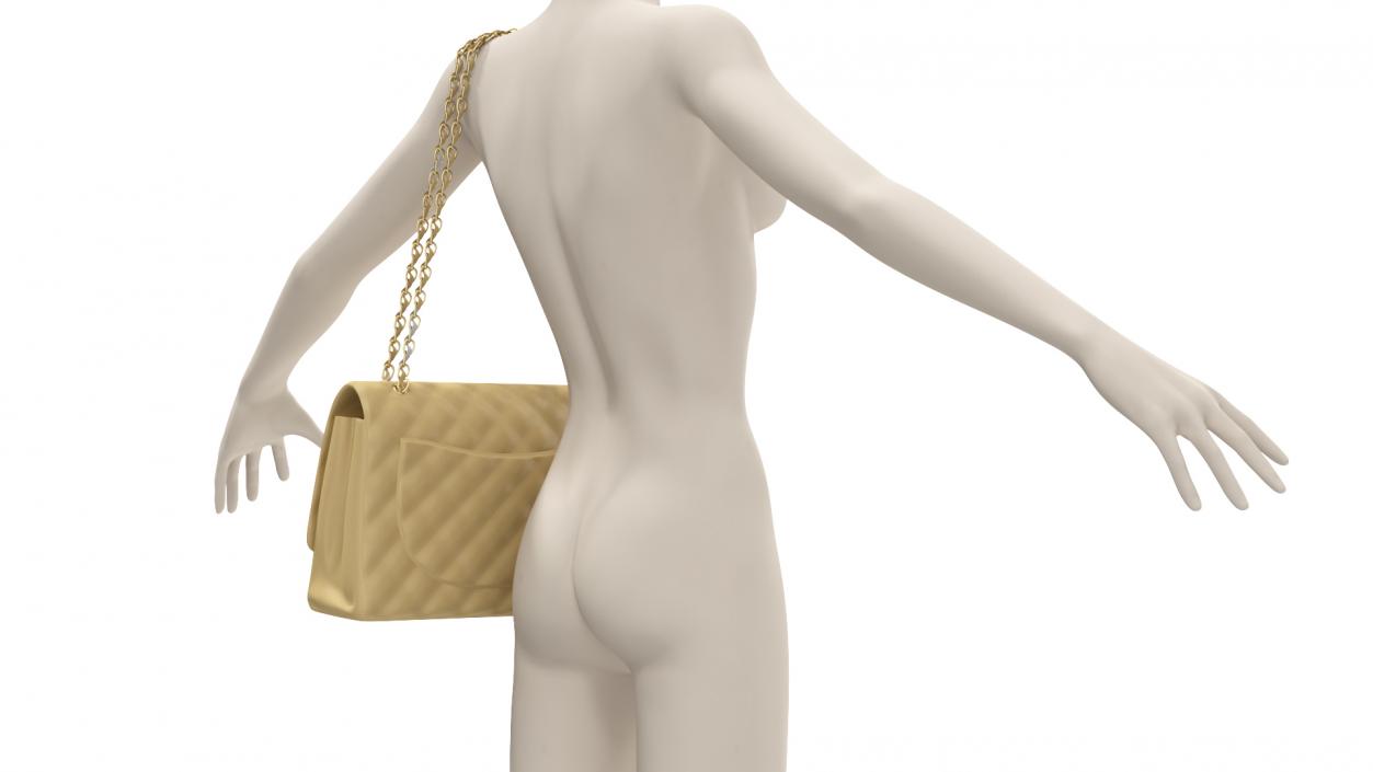 3D Leather Classic Womens Handbag on Mannequin model