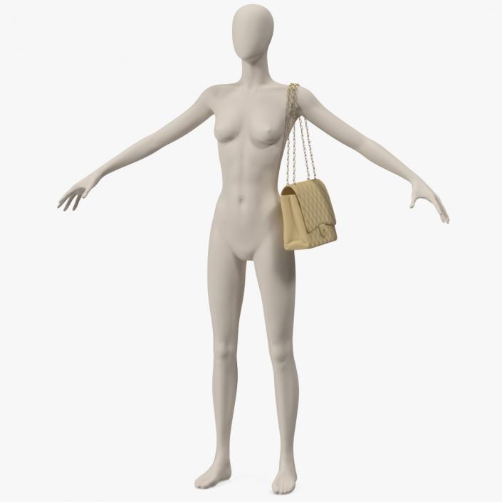 3D Leather Classic Womens Handbag on Mannequin model