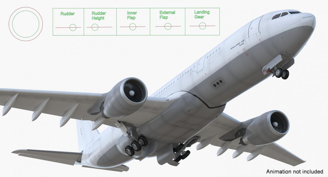 3D model Airbus A330-P2F Generic Rigged