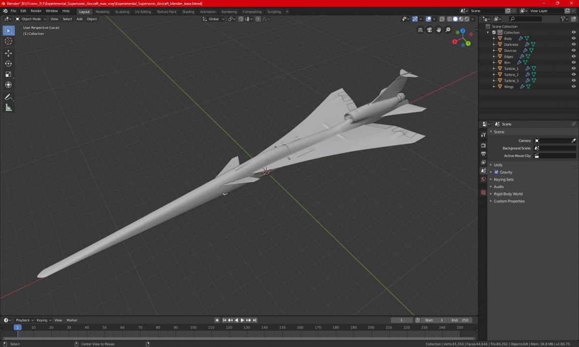 Experimental Supersonic Aircraft 3D