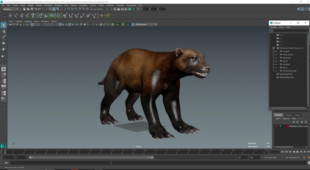 3D model Wolverine Dark Color