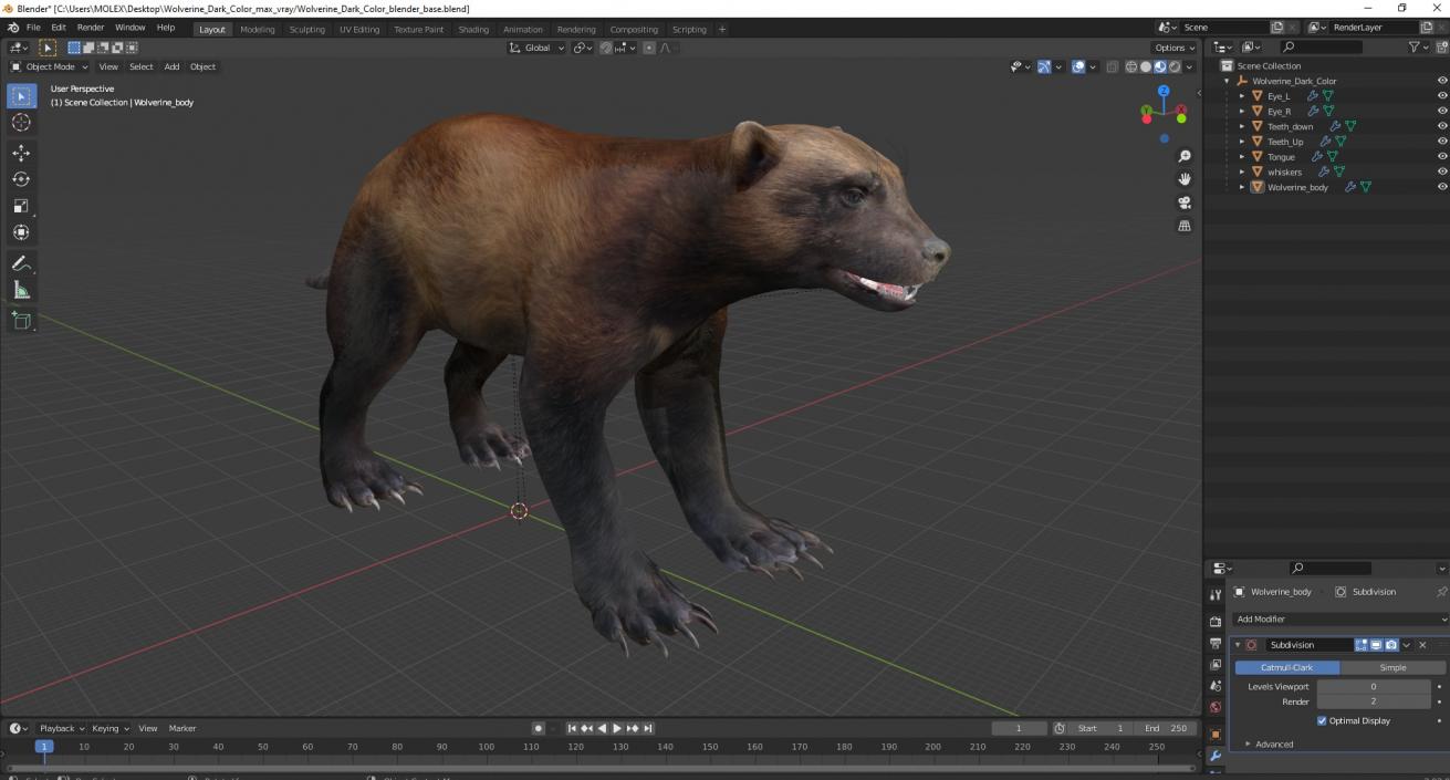 3D model Wolverine Dark Color