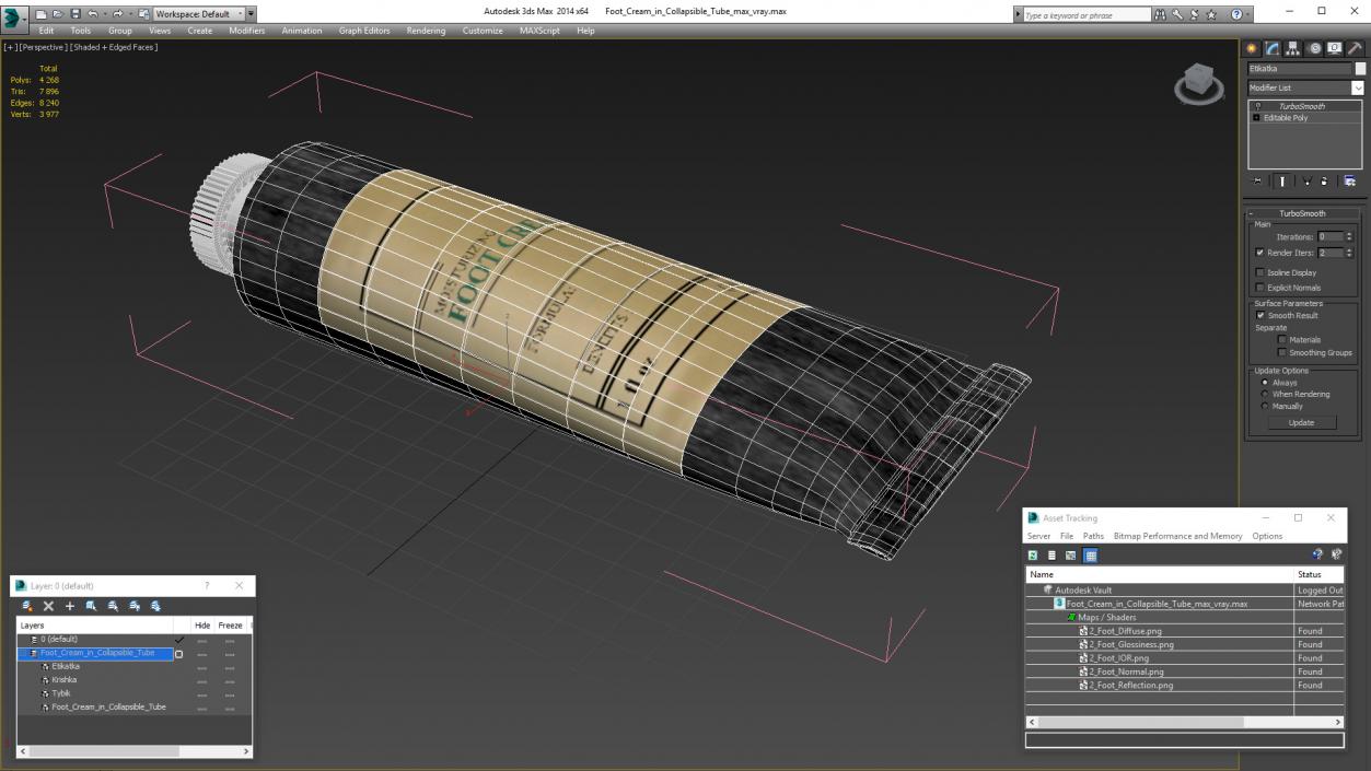 3D model Foot Cream in Collapsible Tube