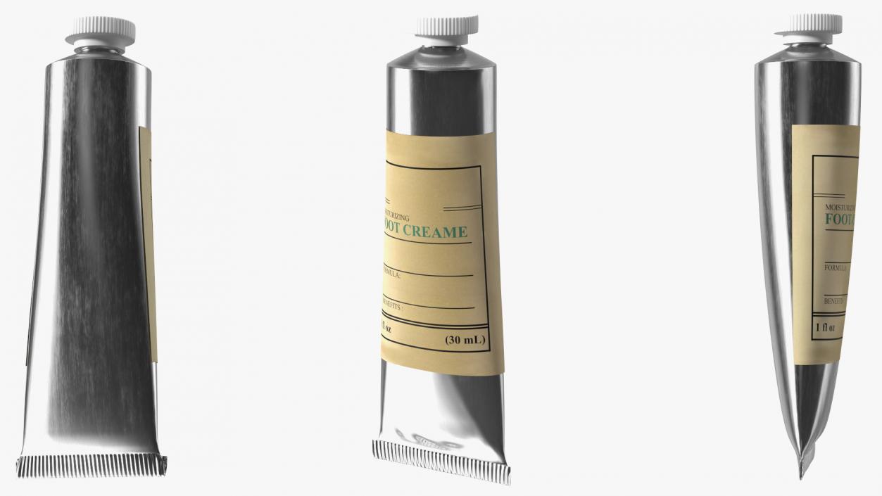 3D model Foot Cream in Collapsible Tube